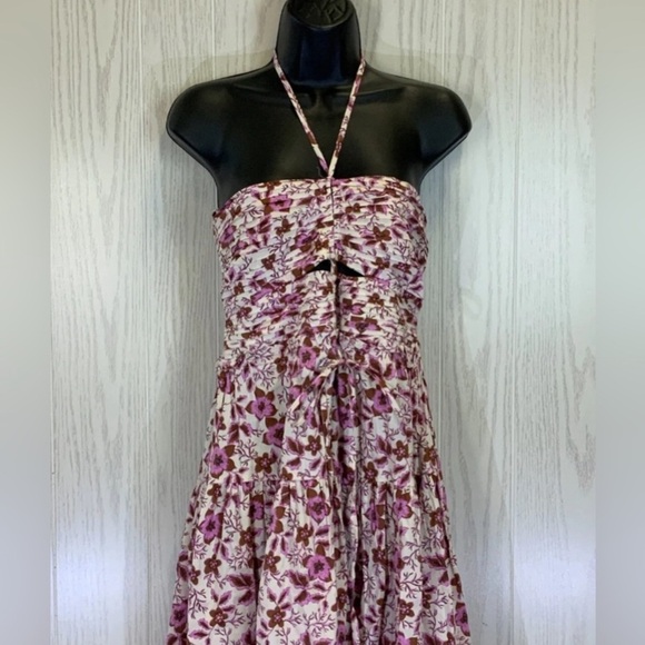 Jason Wu Floral Print Stretchy Keyhole Convertible Halter Midi Dress Size S NWOT - Picture 3 of 6